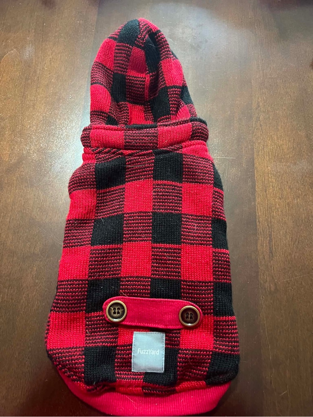 FuzzYard Red & Black Buffalo Plaid Dog Hoodie